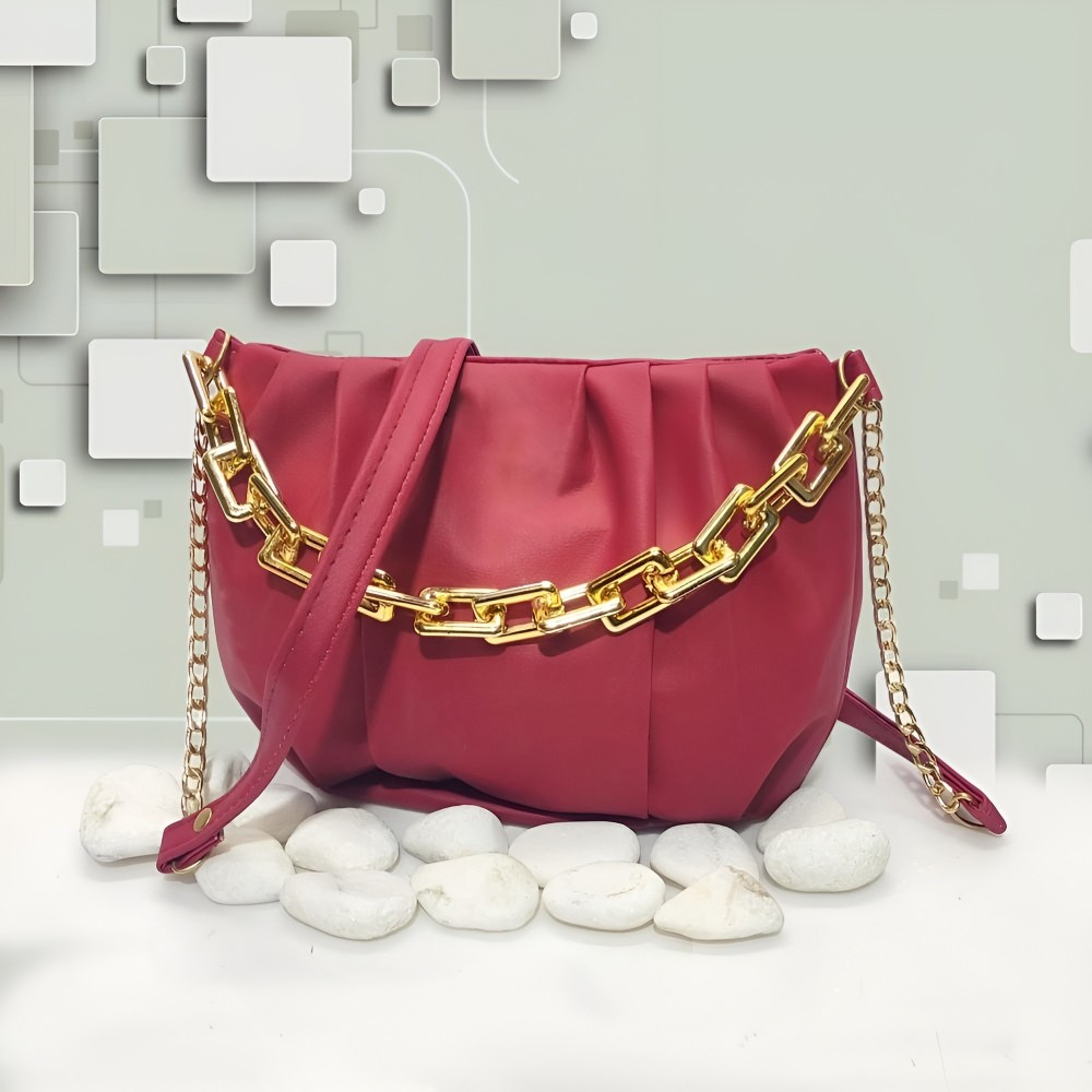 Women's Plain Saddle Crossbody Bag – Stylish & Lightweight