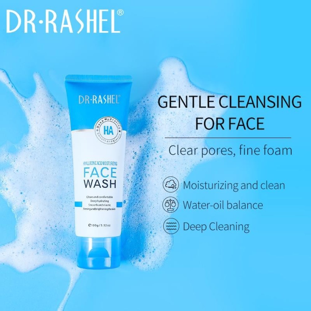 DR RASHEL Hyaluronic Acid Moisturizing and Smooth Face Wash, 100g